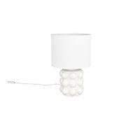 Lampe de table art déco en céramique blanche, base bulle, douille E27 60W, KATE RL