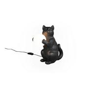 Lampe de table art déco noire chat en polyresine, culot G9, 5W