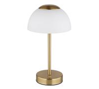 Lampe de table avec variateur tactile LED Lampe de chevet accu Lampe de salon, métal nickel mat verre opalin, 2,5W 150lm blanc chaud-blanc froid, DxH 15x28 cm