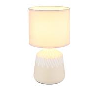 Lampe de table céramique curry Lampe de chevet textile Lampe d'appoint chambre à coucher, douille E14, DxH 17,5x31,5 cm