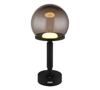 Lampe De Table Lampe De Chevet Noir Fumé Avec Dimmer Tactile LED Rechargeable