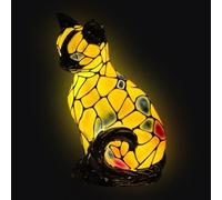 Lampe de Table Chat Rétro Résine LED Éclairage 3D | Lampe de chevet en forme de chat pour bureau, cheminée, cheminée, Noël, chambre d'enfant, chambre à coucher, salon,