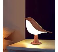 Lampe de Table de Chevet à Commande Tactile Lampes Aromatiques Lampe de Bureau de Chevet Led en Forme D'oiseau Mignon avec Port de Charge USB 3 Voies Dimmable Creative Night Light Lampe de(Acajou)