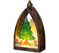 Lampe de table de Noël lumineuse LED Bonhomme de neige Renne Lanterne 16,5 | Cette lampe de table LED festive offre une lueur chaleureuse avec des motifs nostalgiques de vacances et une poignée de