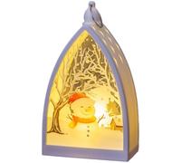 Lampe de table de Noël lumineuse LED Bonhomme de neige Renne Lanterne 16,5 | Cette lampe de table LED festive offre une lueur chaleureuse avec des motifs nostalgiques de vacances et une poignée de
