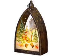 Lampe de table de Noël lumineuse LED Bonhomme de neige Renne Lanterne 16,5 | Cette lampe de table LED festive offre une lueur chaleureuse avec des motifs nostalgiques de vacances et une poignée de