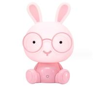 Lampe de Table de Protection des Yeux à LED veilleuse Tactile Lapin Mignon avec Lunettes éclairage d'urgence pour Chambre(rose)