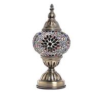 Lampe de Table de Style marocain Turc rétro en mosaïque de Verre, Lampe de Bureau de Style Tiffany, veilleuse Romantique méditerranéenne pour Chambre à Coucher, Salon, café, lumières décoratives,