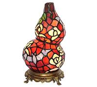 Lampe de Table de Style, veilleuse créative avec Accent de Gourde, Lampes de Chevet en vitrail Multicolore pour Chambre à Coucher et Salon