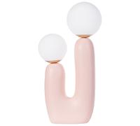 Lampe de Table Décorative Style Rétro 2 Abat-jours Globe en Verre et Base en U R