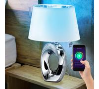 Lampe de table d'écriture de nuit design intelligent Alexa Google lampe de lecture blanc argenté dimmable dans un ensemble comprenant des ampoules LED RVB