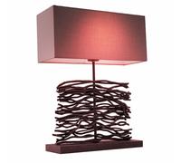 Lampe de table d'écriture dimmable télécommande salon textile bois dans un ensemble comprenant des ampoules LED RVB