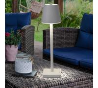 Lampe de table d'extérieur lampe de table LED blanche variateur tactile batterie rechargeable lampe de jardin dimmable USB, métal plastique, 8x LED blanc chaud, LxPxH 12x12x38 cm