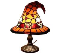 Lampe de Table d'halloween en Forme de Chapeau de sorcière avec Prise USB | Motif crâne et fantôme, veilleuse, Style Vintage, décoration de Bureau, Cadeau pour l'intérieur et l'exté