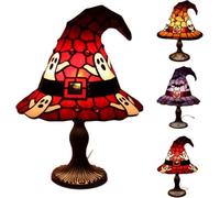 Lampe de Table d'halloween en Forme de Chapeau de sorcière avec Prise USB | Motif crâne et fantôme, veilleuse, Style Vintage, décoration de Bureau, Cadeau pour l'intérieur et l'exté