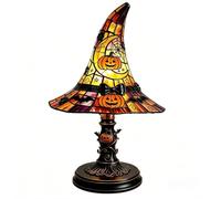 Lampe de Table d'halloween en Forme de Chapeau de sorcière avec Prise USB | Motif crâne et fantôme, veilleuse, Style Vintage, décoration de Bureau, Cadeau pour l'intérieur et l'exté