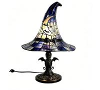 Lampe de Table d'halloween en Forme de Chapeau de sorcière avec Prise USB | Motif crâne et fantôme, veilleuse, Style Vintage, décoration de Bureau, Cadeau pour l'intérieur et l'exté