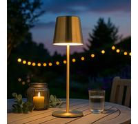 Lampe de Table Éclairage D'Extérieur Batterie USB Tdc Or LED Touche Gradateur H
