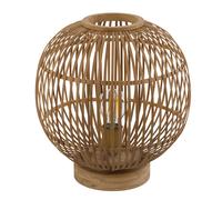 Lampe de table en bambou bohème lampe de chevet lampe boule chambre couleur naturelle, Smart Home Appcommande vocale CCT Timer dimmable, 1x LED RGB, DxH 30x33,5 cm