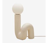 Lampe De Table En Céramique Avec Boule En Verre Vireto Blanc Cassé B Blanc