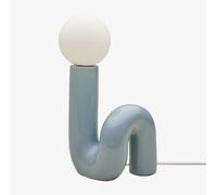 Lampe De Table En Céramique Avec Boule En Verre Vireto Bleu Celeste B