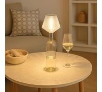 Lampe De Table En Cristal Avec Douille Pour Bouteille LED Touchdimmer H 23 Cm
