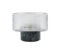 Lampe de table en marbre vert et verre, E14, 1 ampoule - House Doctor, Neat - 24x24x21 cm