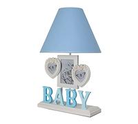 Lampe de table en mdf, bleu, baby, collection Volga, 31x30x50, prise E 27 Max 60 W