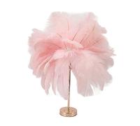 Lampe de Table en Plumes, Interrupteur Tactile, Lampe Moderne en Plumes D'autruche avec 3 Températures de Couleur et Port USB, élégante Lampe de Table de Chevet Romantique (Rose)