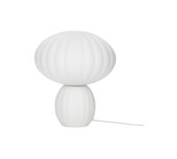 Lampe de table en verre blanc, E14, 1 ampoule, chevet, bureau - Hübsch, Kumu - 23x23x28 cm