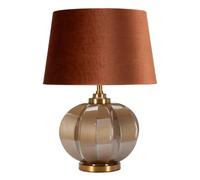 Mauro Ferretti Lampe de table Prague - Verre et tissu, marron et or, 57 x 40,5 cm