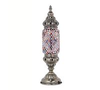 Lampe de Table en Verre mosaïque Turque Faite à la Main, bohème Marocaine, Style Tiffany, Lampe de Bureau Romantique Vintage pour Chambre à Coucher, Salon, café, veilleuse décorative,F