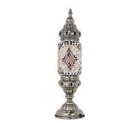 Lampe de Table en Verre mosaïque Turque Faite à la Main, bohème Marocaine, Style Tiffany, Lampe de Bureau Romantique Vintage pour Chambre à Coucher, Salon, café, veilleuse décorative,F