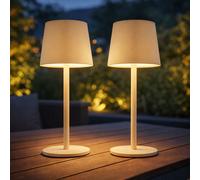 Lampe de table LED Lampe de table accu CCT lampe intérieure extérieure sable lampe de jardin Touchdimmer USB, métal, 2W 50lm blanc chaud froid, DxH 8,5x28 cm, 2er Set Modèle 58482S