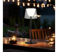 Lampe de table d'extérieur LED à intensité variable, lampe de jardin, lampe de balcon, transparente IP44