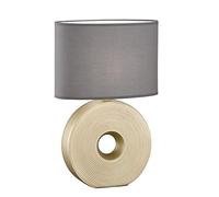 Lampe de table Eye - Or mat - Abat-jour en tissu - Couleur : anthracite - Intérieur blanc - Dimensions : 34 x 17 cm - Hauteur : 53 cm - Avec interrupteur à cordon - 1 ampoule E27 max. 40 W - 50475