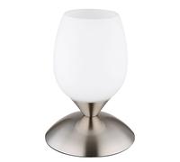 Lampe de table fumé Lampe de chevet Lampe de table verre 1 flamme Touch, chambre métal verre, 1x E14 douille, DxH 12,5x18 cm
