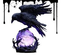 Lampe De Table Gothique Corbeau, Lampe Globe Violette, Lampes LED Violette De Style Gothique Fantastique Pour Maison, Éclairage De Chevet Moderne Style Corbeau, Lampes De Table Pour Chambres Et Salons