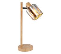 Lampe de table Lampe de chevet Cristaux Lampe de chambre Aspect bois fumé, 1x E14 douille, LxlxH 15x13x40 cm