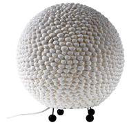 Lampe de table lampe boule lampe de table coquille lampe de salon blanche lampe d'appoint, métal, douille E27, DxH 37x41 cm
