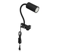 Lampe de table, lampe d'appoint, lampe de bureau, mobile, liseuse, lampe à pince, lampe de table, métal noir, bras flexible, GU10, LxlxH 29x10x41,5cm