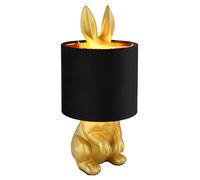 Lampe de table Lampe d'appoint Lampe de chevet Design lapin doré, plastique, 1x douille E27, DxH 18x41 cm
