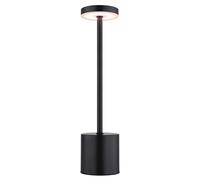 Lampe de table, lampe d'appoint, métal, noir mat, LED à intensité variable, fonctionne sur piles, H 34 cm