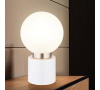Lampe de table lampe de chambre lampe d'appoint métal nickel blanc H 24,5 cm