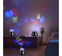 Lampe de table, lampe de chambre, lampe pour enfants avec motifs colorés, lumière de projection, lampe décorative, LED 4 W, DxH 10x10,5 cm, lot de 3