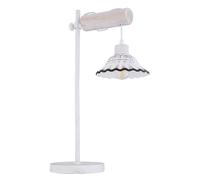 Lampe de table lampe de chambre réglable en hauteur lampe de table blanche céramique bois, métal, 1x douilles E27, LxlxH 35x18x55 cm