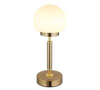 Lampe de table Lampe de chevet Lampe de salon Lampe de chambre, métal verre laiton, Touchdimmer Akku CCT, LED 2,5W 136 Lm 2700K 4000K 6500K, H 28,5 cm