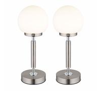 Lampe de table Lampe de chevet Touchdimmer Batterie Lampe de salon LED Lampe de table argentée, couleur de lumière réglable, 2,5W 136lm blanc chaud-blanc froid, DxH 11,5 x 28,5 cm, 2er Set