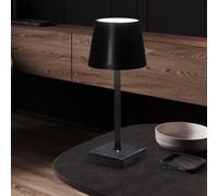 Lampe de table d'intérieur lampe de table à batterie rechargeable dimmable 3-étapes lampe de chevet USB, noir, LED blanc chaud, LxPxH 10,5x10,5x26 cm