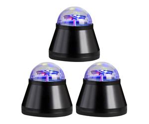 Lampe de table, lampe de salon, lampe décorative avec ours, lampe colorée pour enfants, lumière de projection, noir, LED 4W, DxH 10x10,5 cm, lot de 3